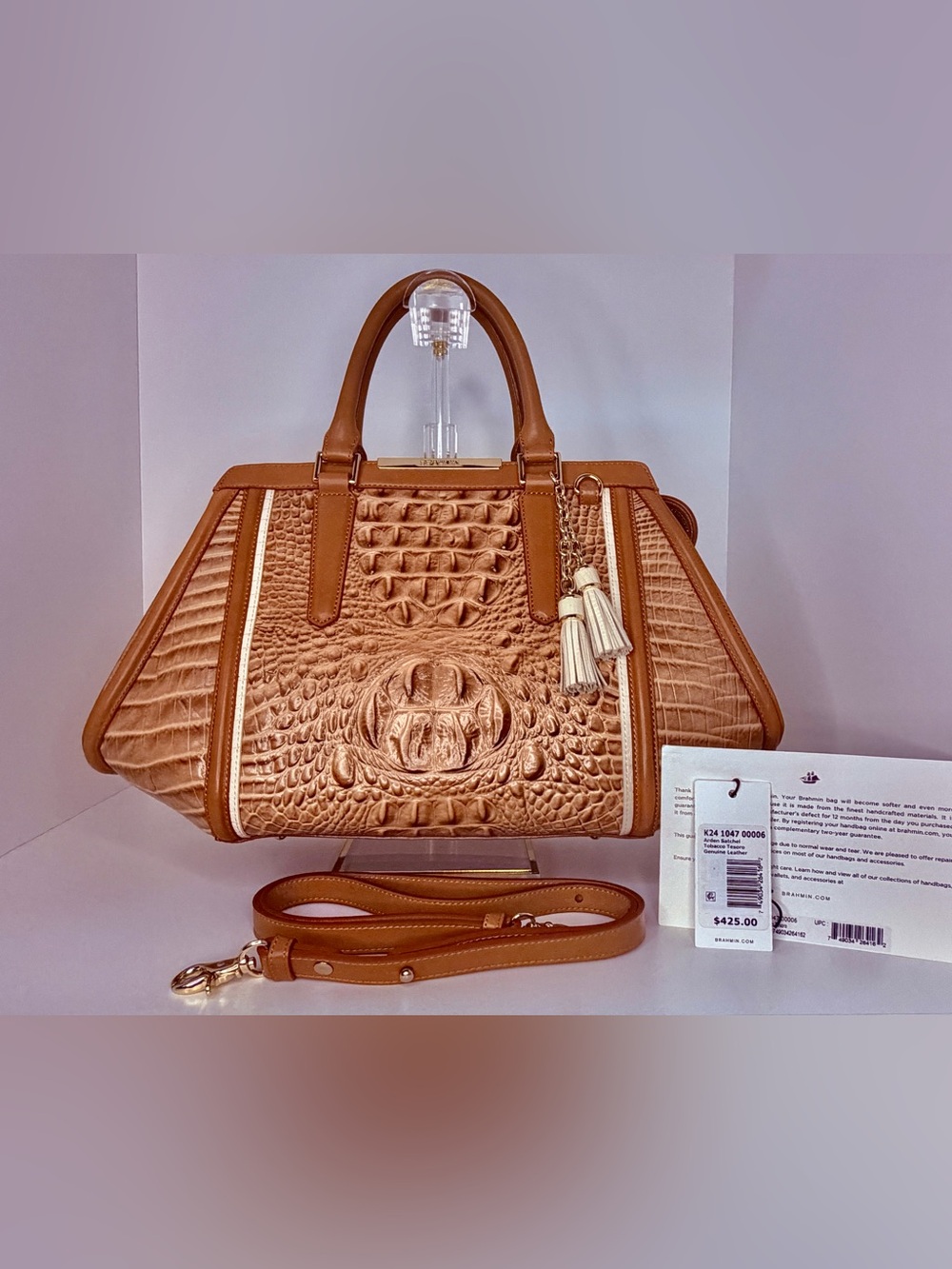 Brahmin Arden Satchel in HTF Tobacco Tesoro - Never Used, PERFECT